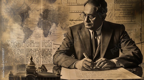 banner background National Ambedkar Jayanti Day theme, and wide copy space, A collage of images depicting key moments from Dr. Ambedkar's life, like the drafting of the Constitution