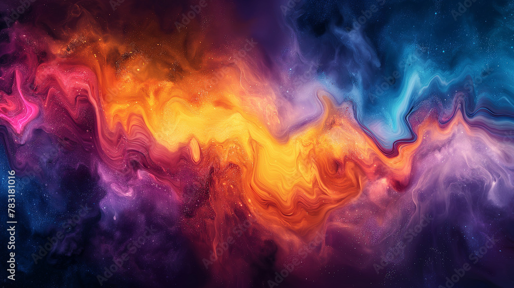 A colorful swirl of paint that resembles a galaxy