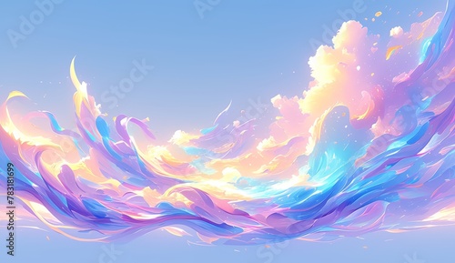 Colorful abstract background with clouds and waves of smoke