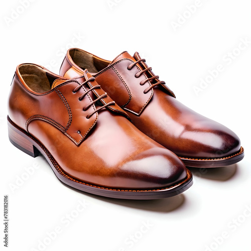 photo brown leather shoes