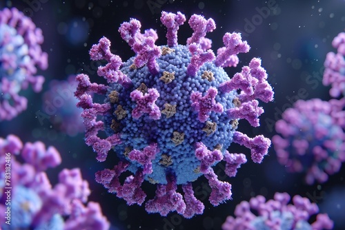 Detailed model of virus particles