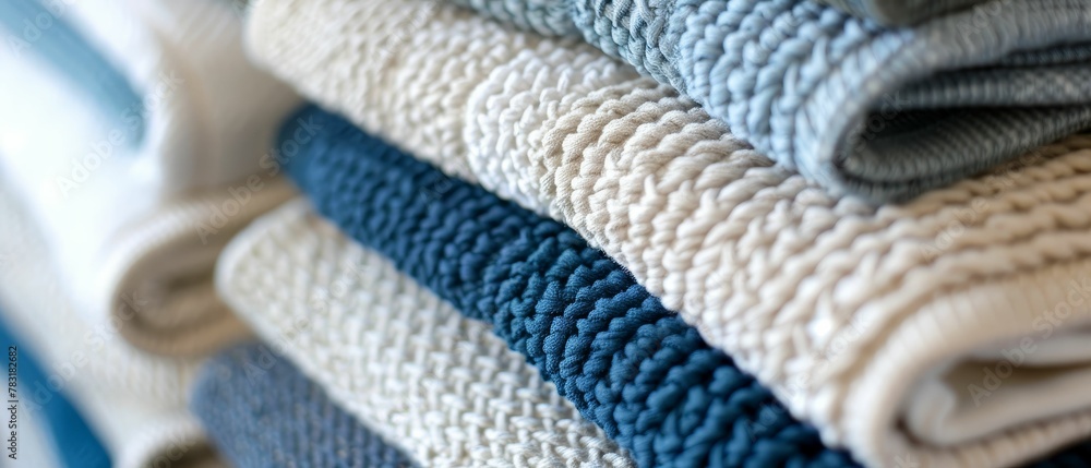Textured Towels from Sandy Beaches, Handheld shot view Textured Towels from Sandy Beaches, Handheld shot view