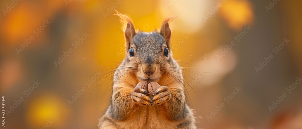 Squirrel Foraging for Nuts in Autumn Nature Squirrel Foraging for Nuts in Autumn Nature