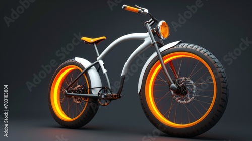 Fat Bike with orange wheels