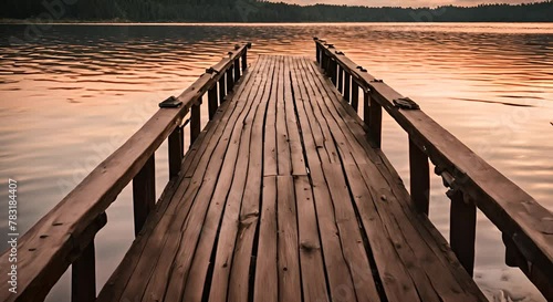 Dock on a lake.	
 photo