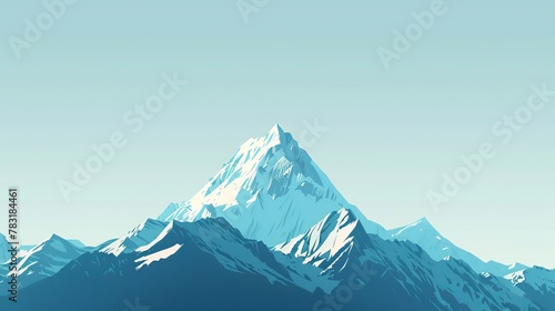 Minimalist illustration of a single mountain peak against a clear sky