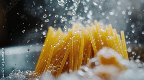 Spaghetti Boiling Elegantly in Water, Generative AI