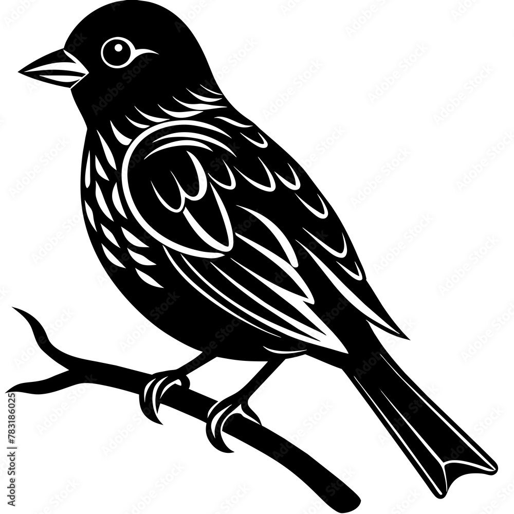 Obraz premium A tiny bird sitting on a branch. 