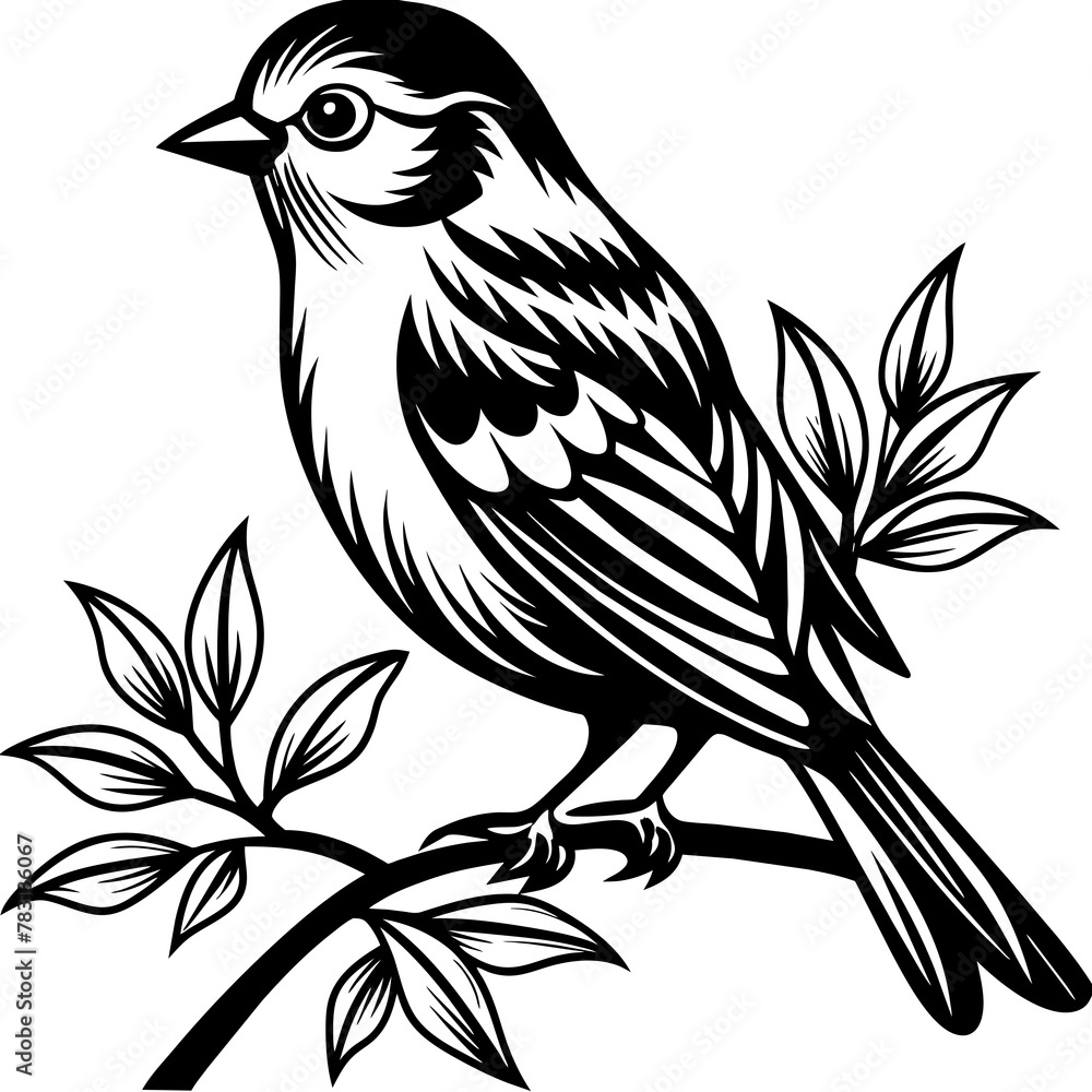 Obraz premium A tiny bird sitting on a branch.