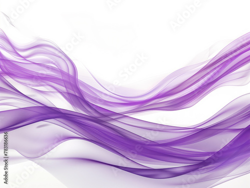 Vibrant violet waves on a white backdrop, accented with a soft shimmer, create a modern abstract design.