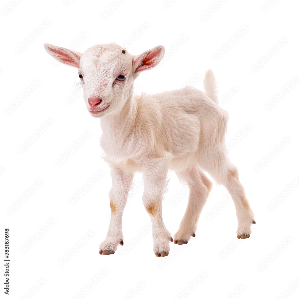 Fototapeta premium Baby goat. Isolated on transparent background.