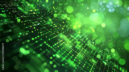 A green background with a green line that looks like a circuit board. The image has a futuristic and technological vibe © Daw