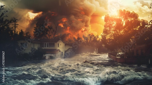 Simultaneous Extremes of Wildfires Floods and Other Catastrophic Climate Change Events Across the Globe