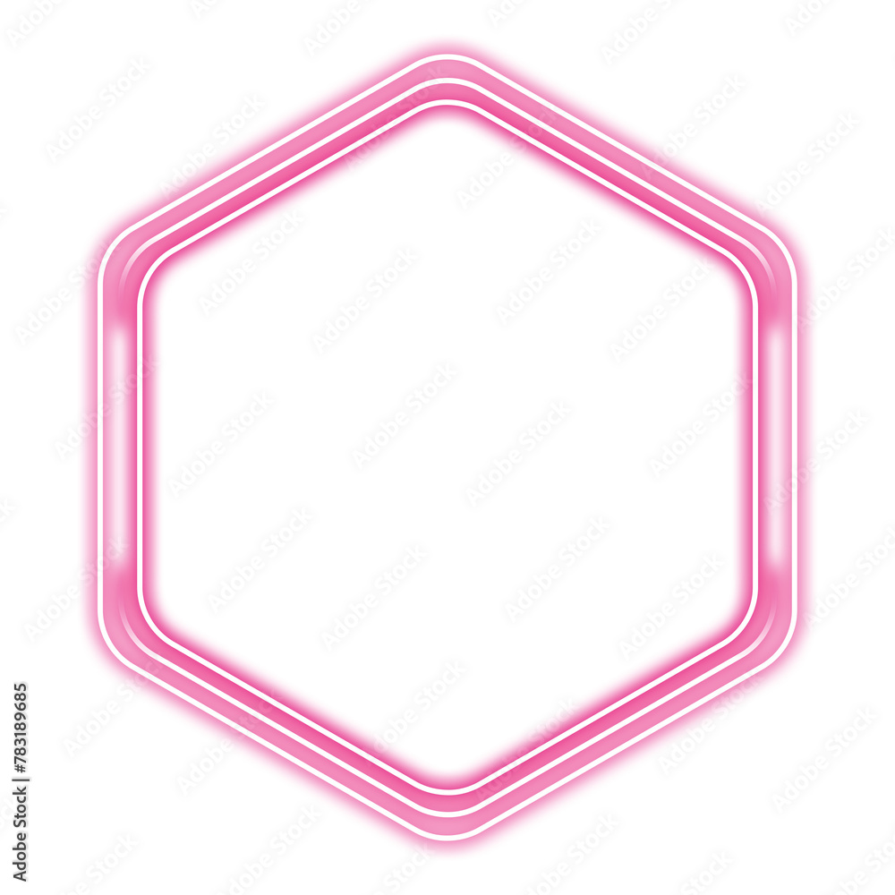 pink hexagon frame neon light pink hexagon frame neon light