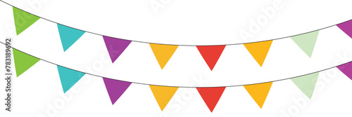 colorful party 3D triangle flag on white background. Vector illustration. EPS 10/AI