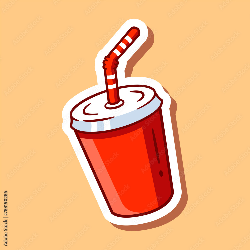 Milkshake cup illustration vector. Coffee cup sticker Milkshake cup illustration vector. Coffee cup sticker