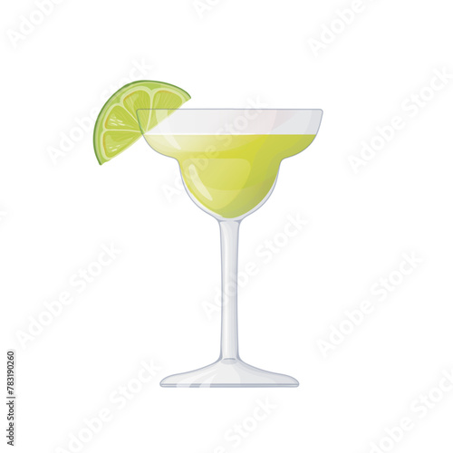 cocktail margarita. alcoholic drink, hand drawn in cartoon style.