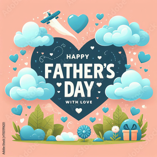 Father's Day card with clouds photo