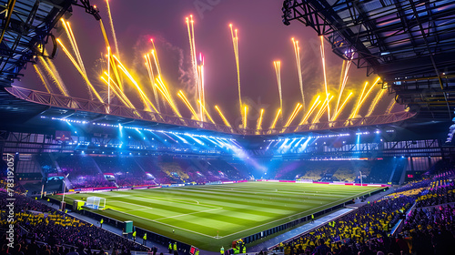 Germany Euro 2024 Nighttime Festivities at Dortmund Stadium