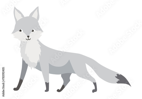 Cartoon arctic fox isolated on white background