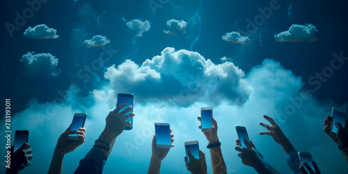 Cloud computing. Essere sempre connessi in rete. photo
