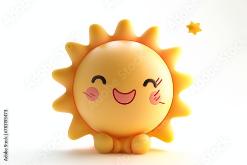 A cute sun toy isolated on a white background