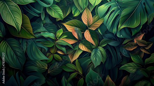 A vibrant green nature wallpaper illustration  AI Generative.