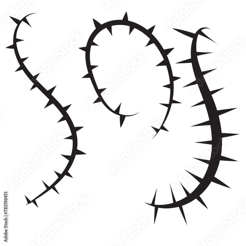 Vector image of a vine with thorns. Barbed wire.
