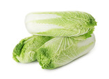 Fresh ripe Chinese cabbages isolated on white