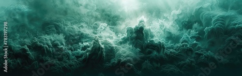 Enchanting Dark Green Watercolor Mist with Abstract Magic Spell and Contrast Vapor Floating in the Air - Perfect for Background, Banner, and Texture