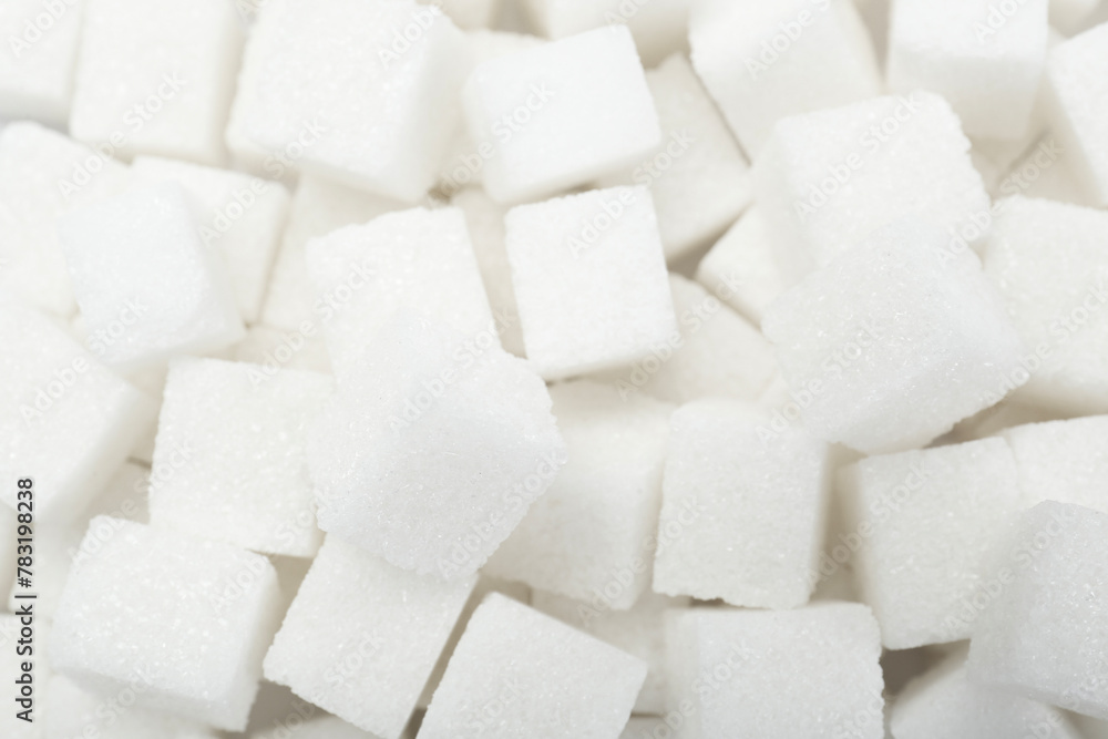 White sugar cubes as background, top view White sugar cubes as background, top view