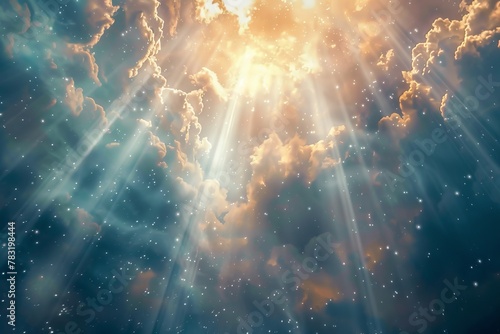 Divine light and love blessing the world with gods grace and spiritual illumination