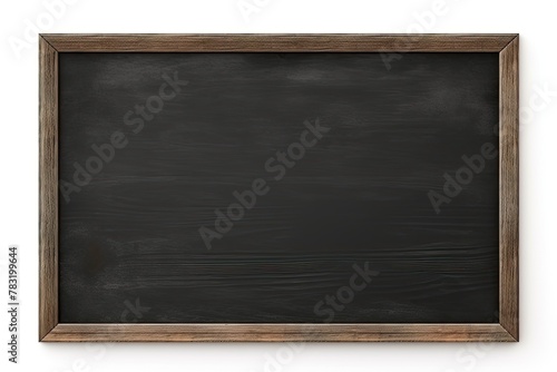 Blank black chalkboard with wooden frame