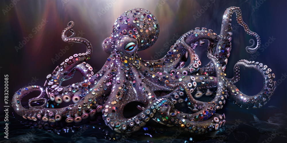 Fototapeta premium Bellissima piovra colorata.