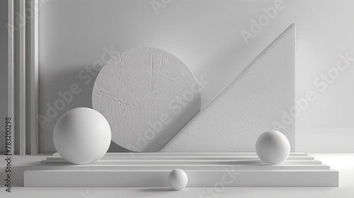 白の3Dのコンポジション。幾何学的な立体背景。 photo