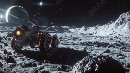 Futuristic Rover on Alien M...