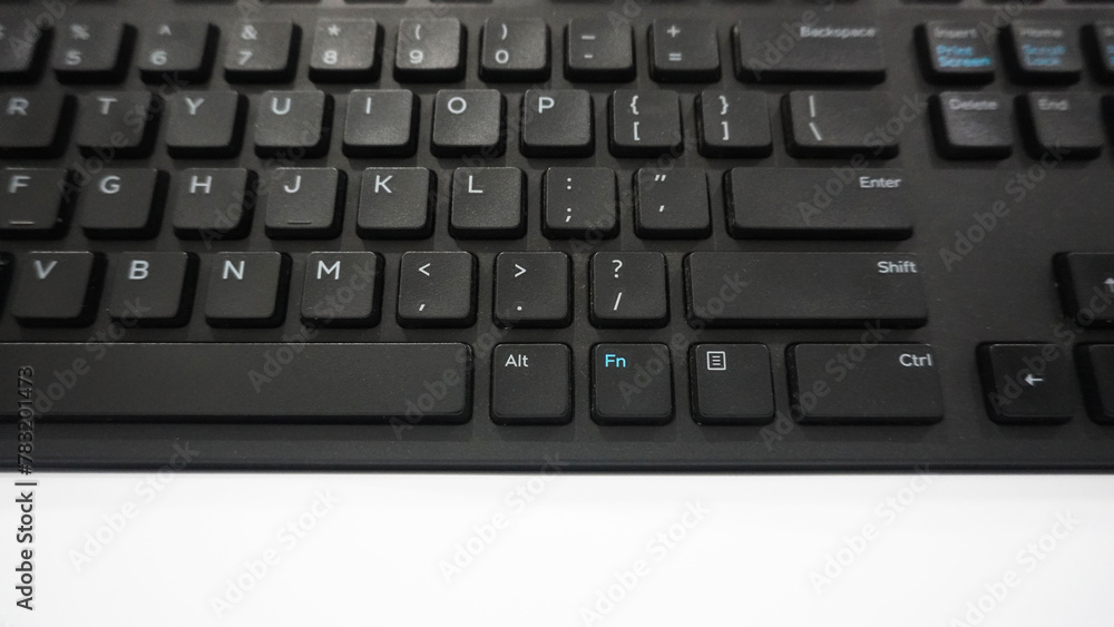 Close up computer keyboard with signature sign marker in office or workspace. a working tool equipment Close up computer keyboard with signature sign marker in office or workspace. a working tool equipment