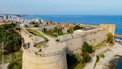 Aerial pictures taken with a DJI Mini 4 Pro drone over Girne Castle in Cyprus