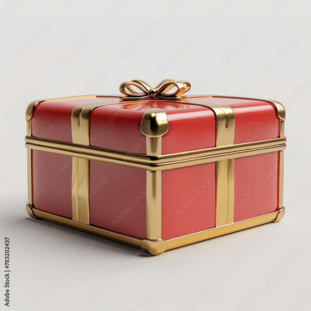 Shopping Festival Gift Design Material: Red Gift Box on a White Background Shopping Festival Gift Design Material: Red Gift Box on a White Background