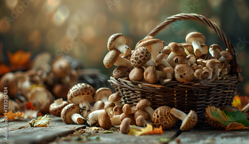Shiitake mushroom in basket