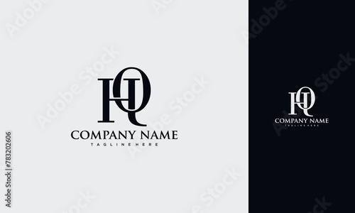 Initial Letter HQ or QH Logo Typography Vector Template design