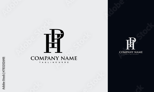 Initial Letter HP or PH Logo,Typography Vector Template design