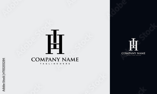 Initial Letter HI or IH Logo,Typography Vector Template design