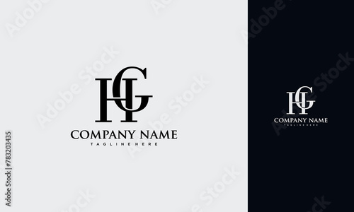 Initial Letter HG or GH Logo,Typography Vector Template design