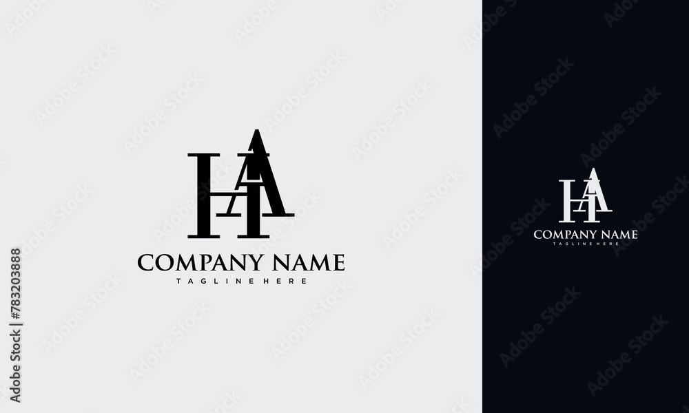 Initial Letter HA or AH Logo,Typography Vector Template design Initial Letter HA or AH Logo,Typography Vector Template design