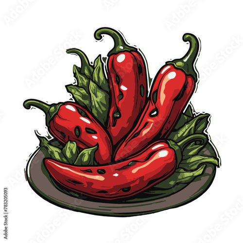 clipart fresh jalapeno"s, vector isolation