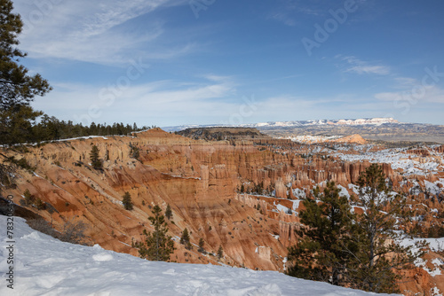 Mountains and snow peaks in the nevada and utah valleys photo