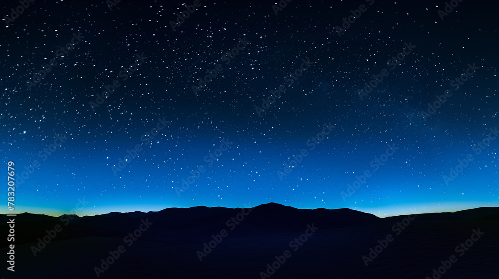 Nuit Étoilée : Illustration d'un Paysage Nocturne avec la Voie Lactée
