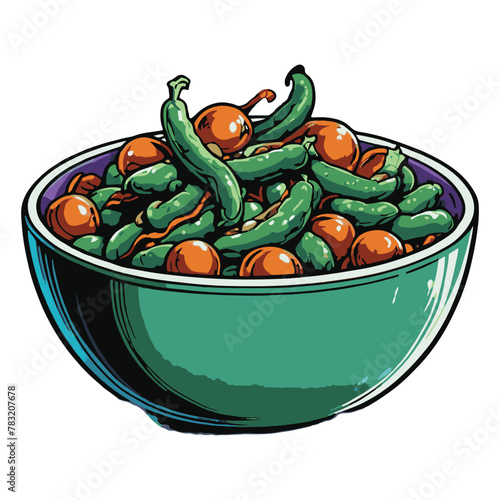 clipart vector isolation healty soy bean"s in bowl