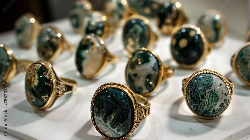 Elegant Agate Gemstone Rings Collection Elegant Agate Gemstone Rings Collection